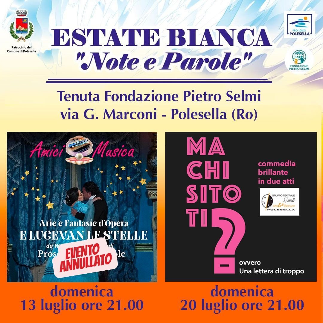 ESTATE BIANCA evento annullato ESTATE BIANCA evento annullato