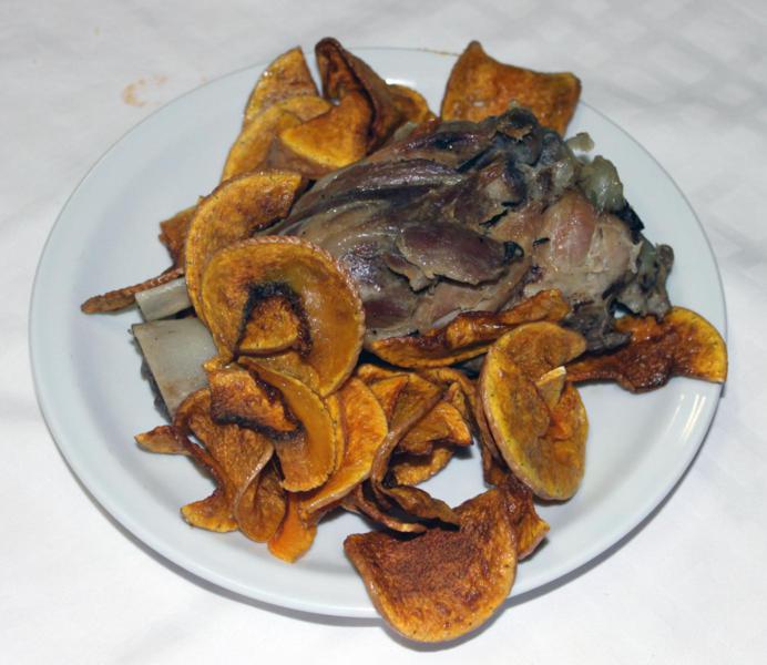 stinco con zucca fritte