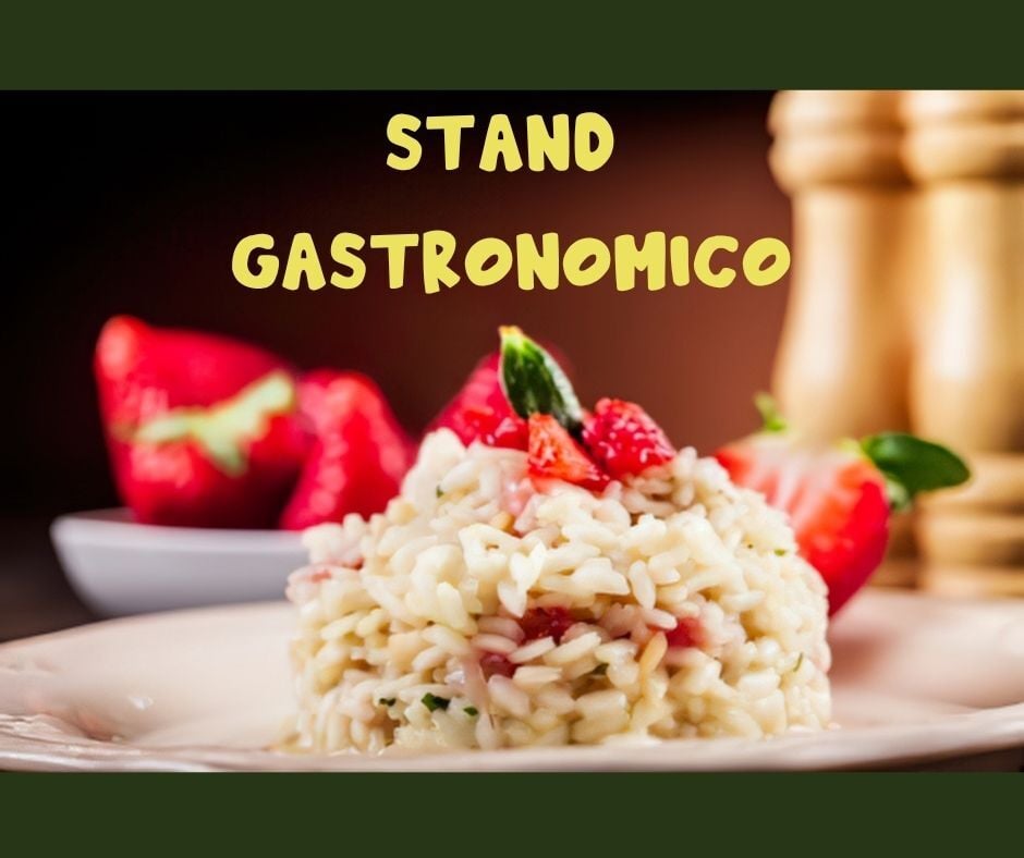 stand gastronomico con fragole