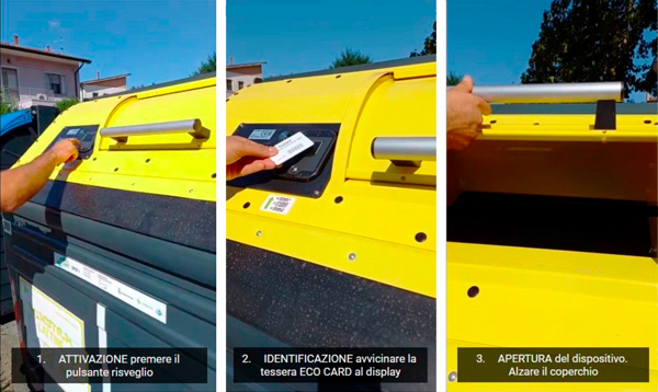 Apertura cassonetto plastica e carta Apertura cassonetto plastica e carta
