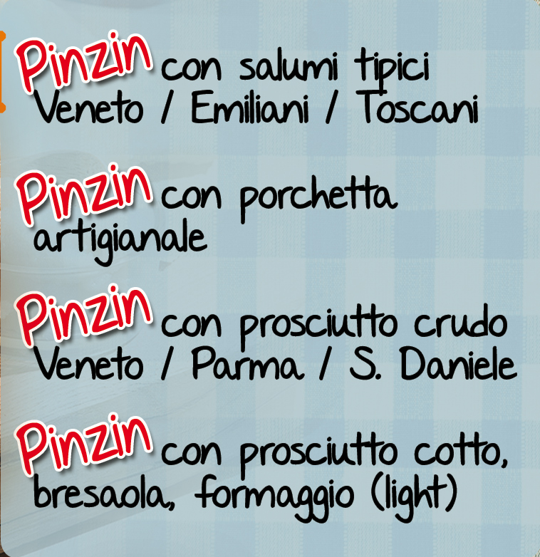 PINZIN menu affettati e formaggio
